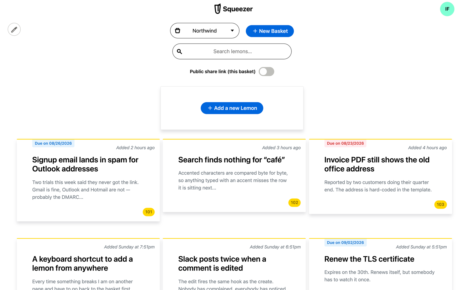 Squeezer transforms your bugs, everyday issues, and ideas into streamlined progress.